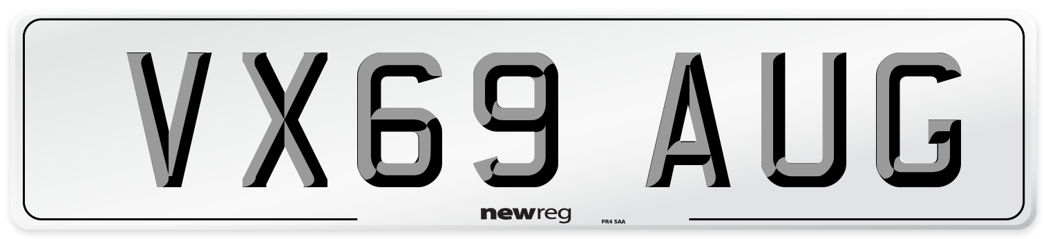 VX69 AUG Number Plate from New Reg